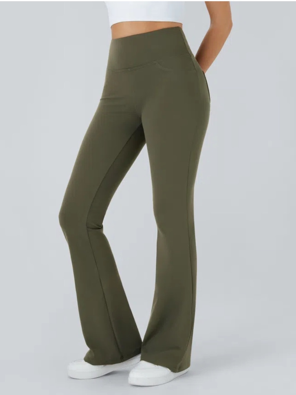 Halara DayStretch High Waisted Pocket Flare Yoga Leggings, L Tall, 31.5” inseam